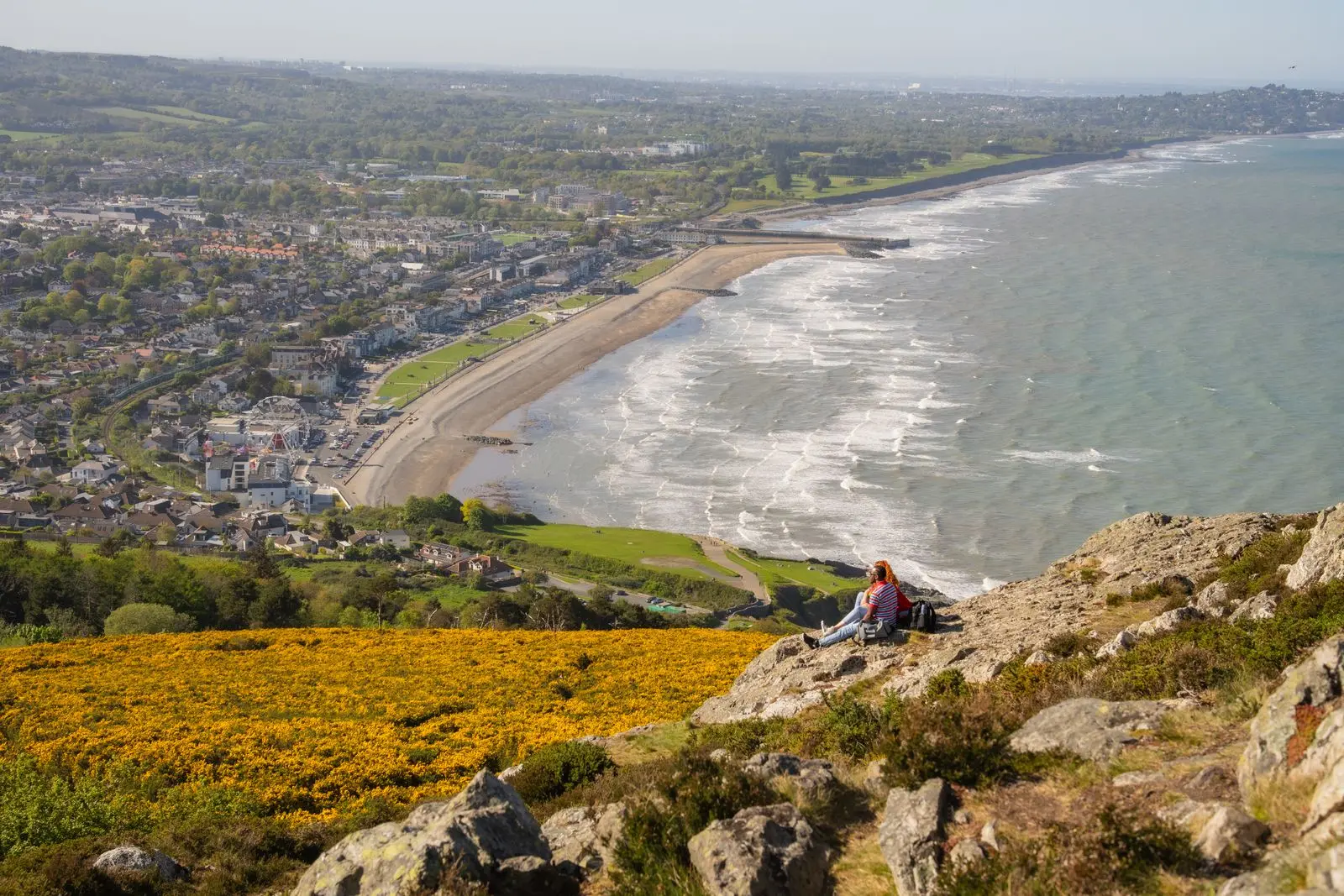 Bray beach and town seen from the cliff path