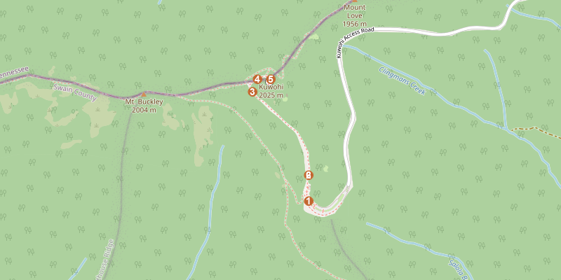 Map of Kuwohi Summit Walk with each stop marked