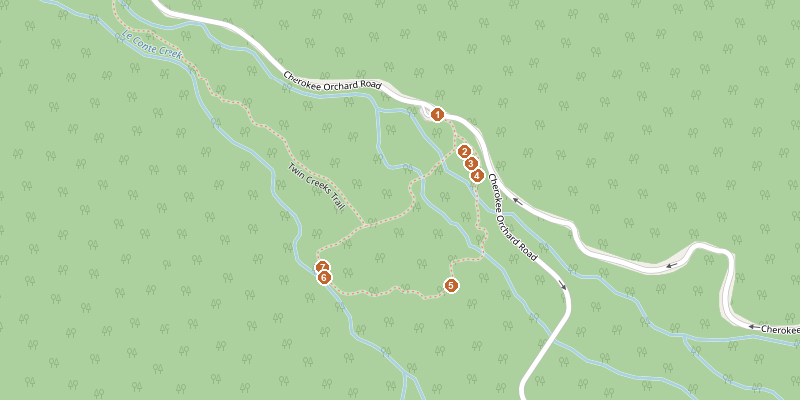 Map of Noah Ogle Place with each stop marked